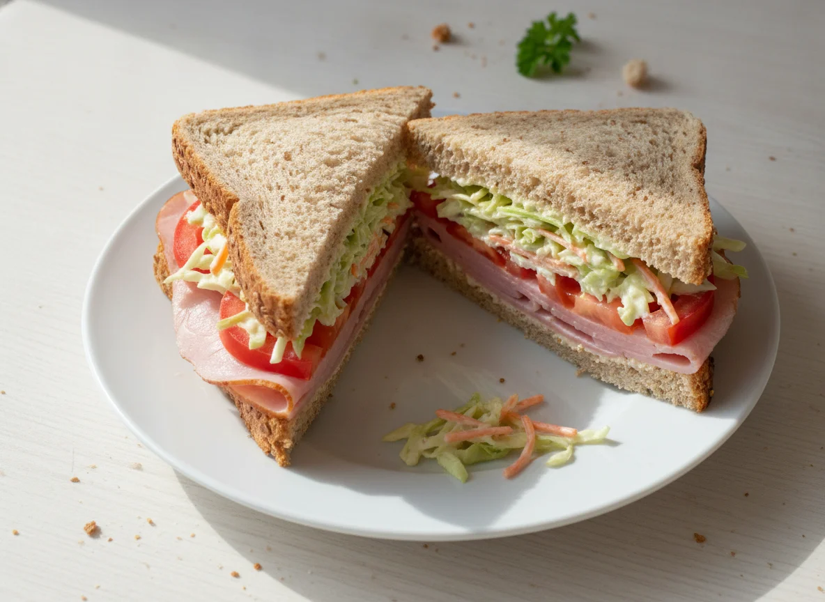 Ham and Salad Wholemeal Sandwich photo