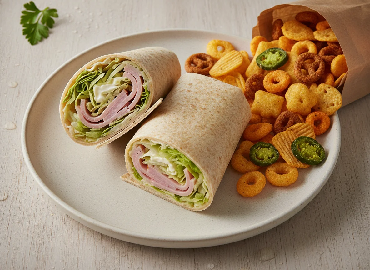 Ham and Salad Wrap with Combo Mix Crisps photo
