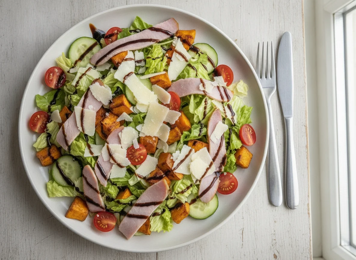 Ham and Sweet Potato Salad with Hard Cheese photo