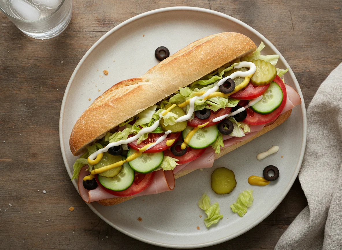 Ham and Vegetable Sub Sandwich photo
