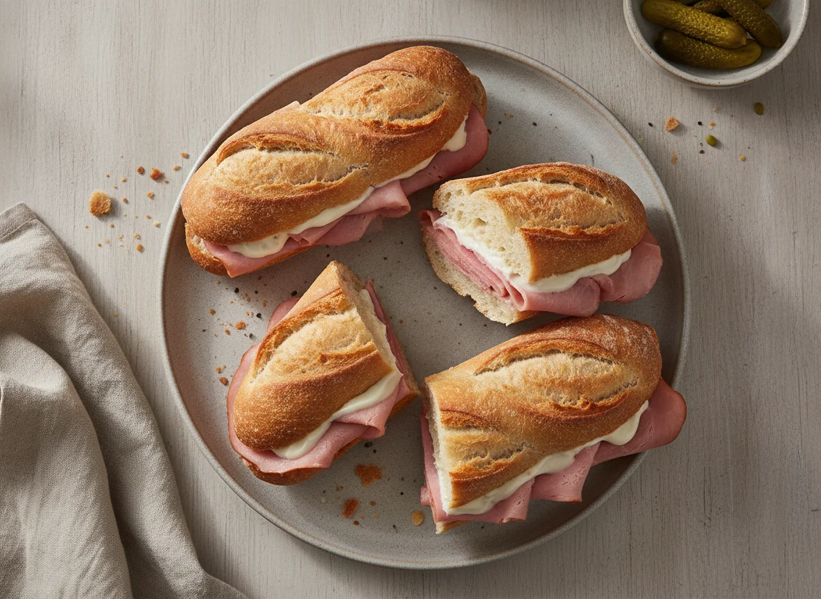 Ham Baguette Sandwiches photo