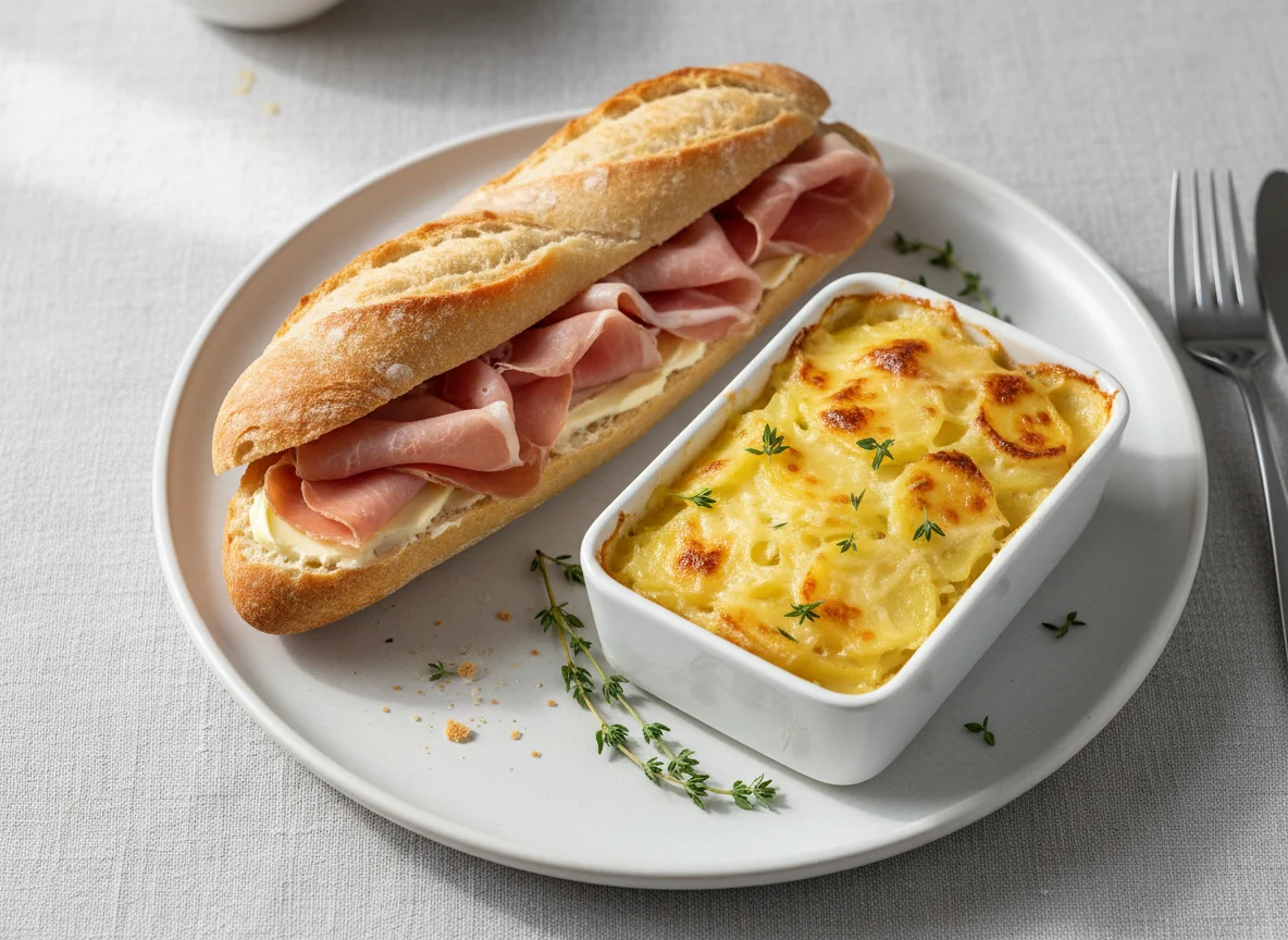 Ham Baguette with Side Dish photo