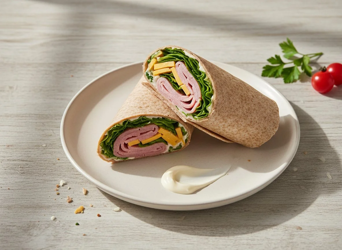 Ham & Cheddar Cheese Wrap with Mayo photo