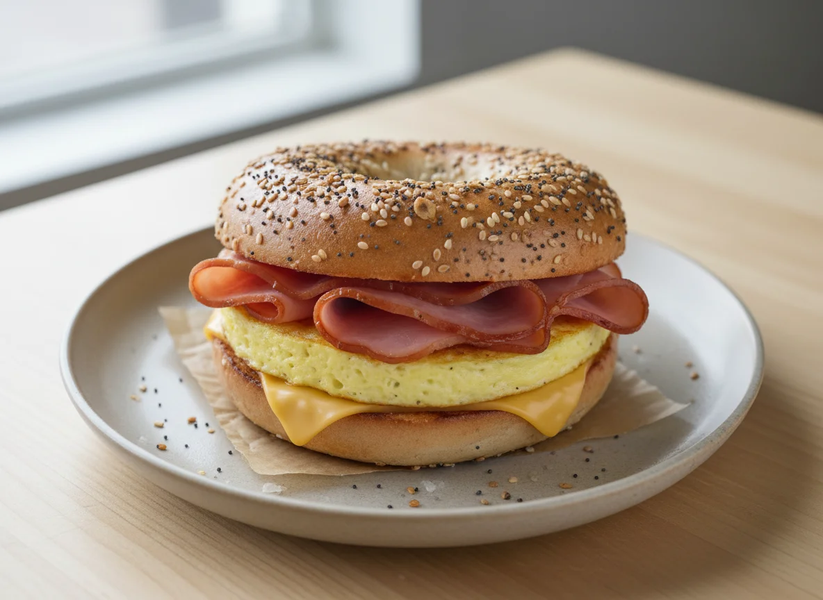 Ham, Egg, and Cheese Bagel photo