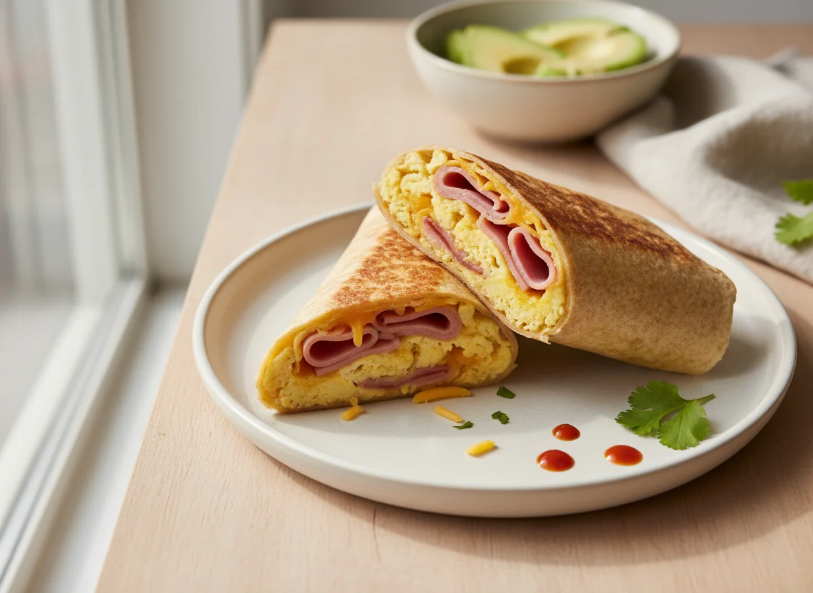Ham, Egg and Cheese Tortilla Wrap photo