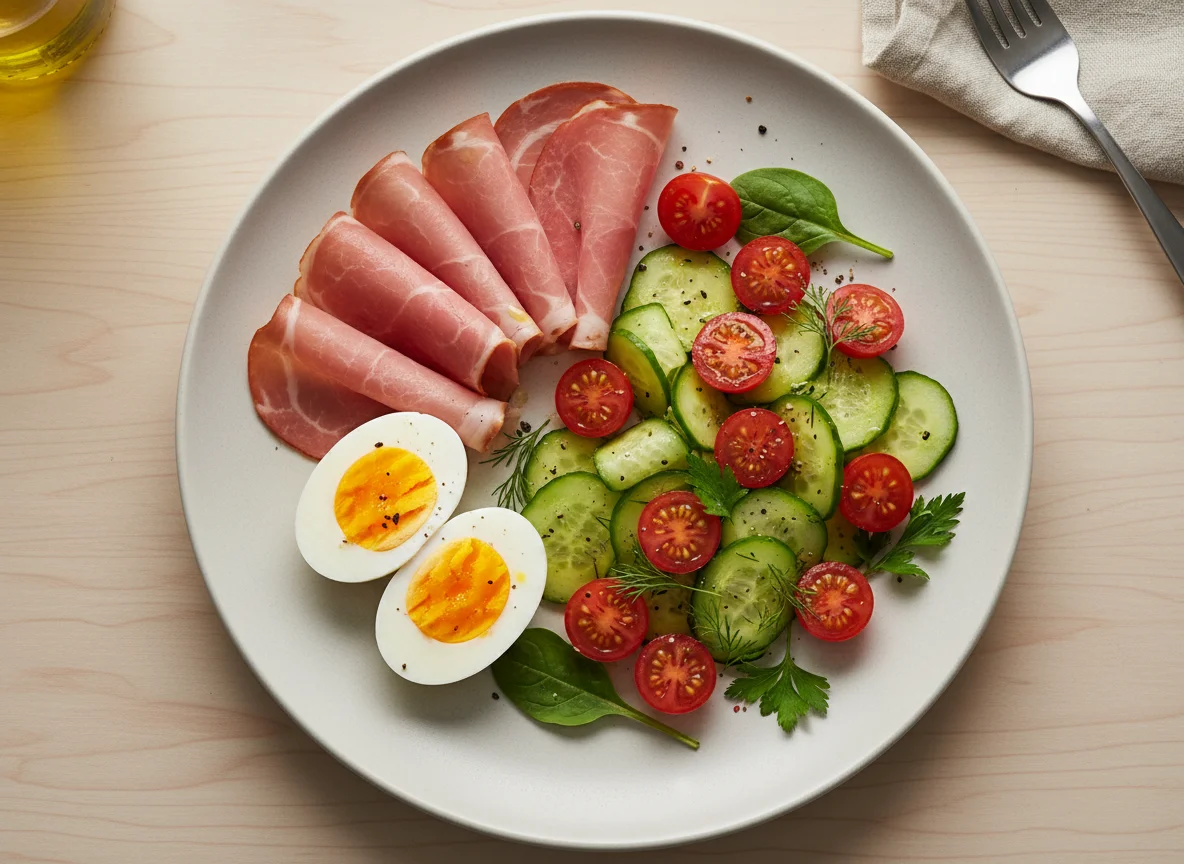Ham, Egg and Salad Plate photo