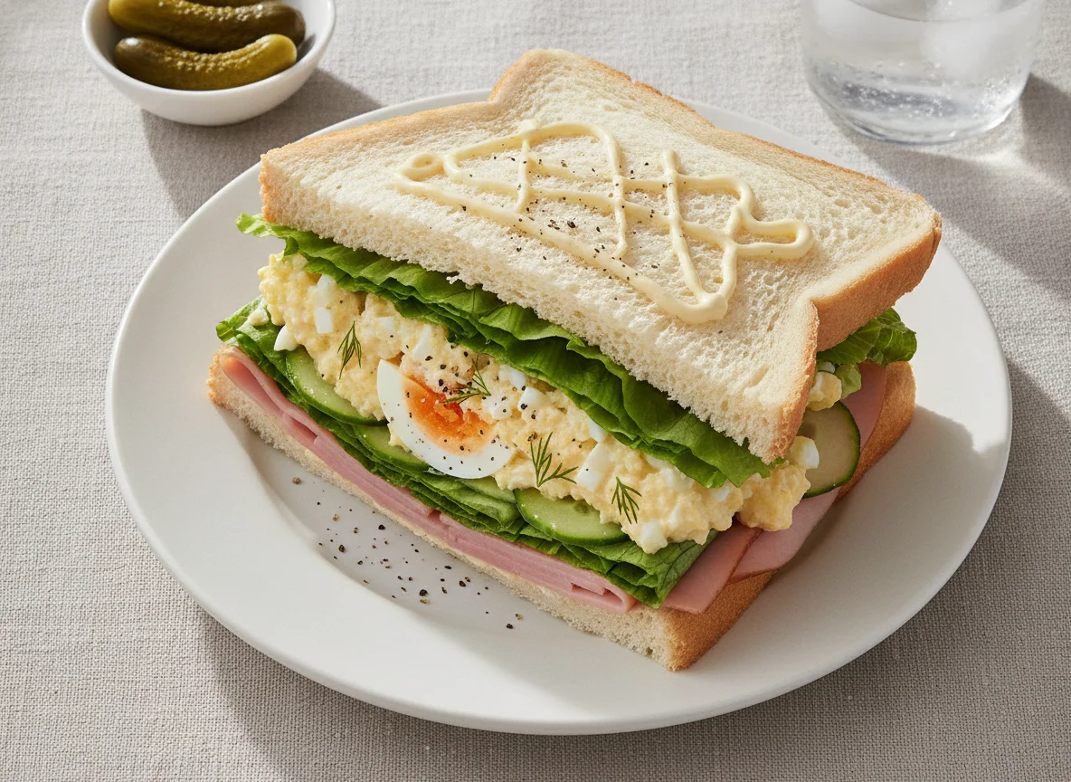 Ham, Lettuce, and Egg Sandwich photo