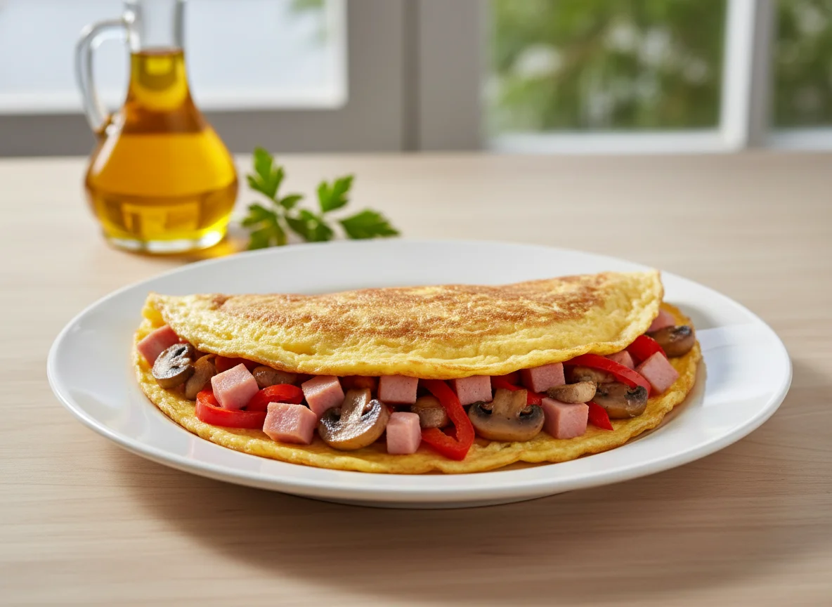 Ham, Mushroom, and Bell Pepper Omelet photo