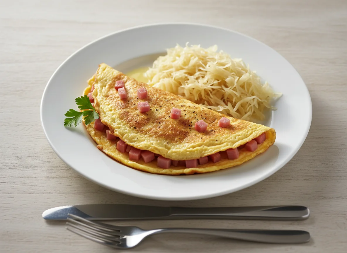 Ham Omelet with Sauerkraut photo