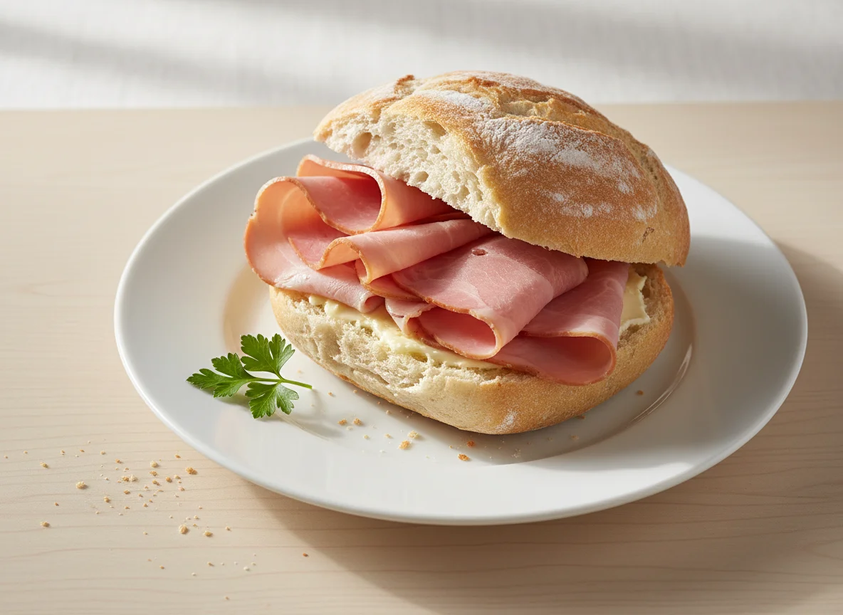 Ham Sandwich on a Roll photo