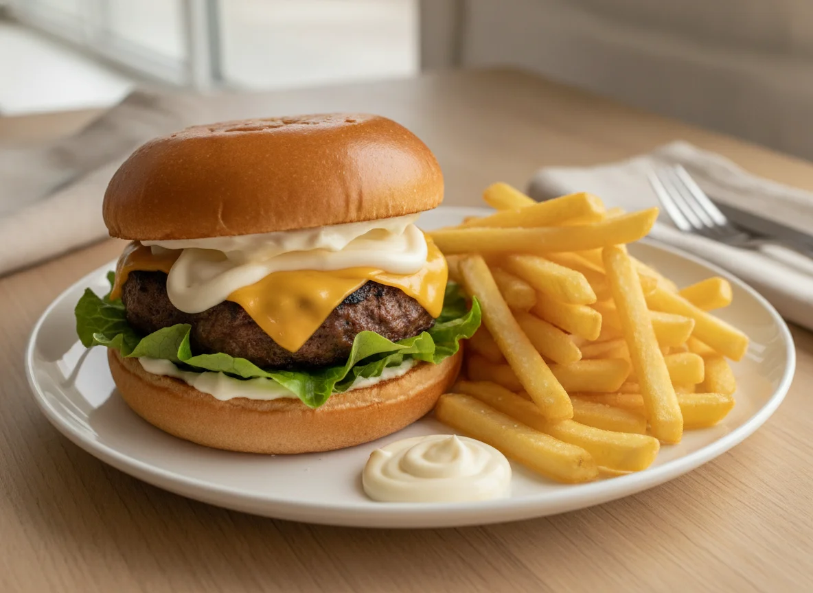 Hamburger and French Fries photo
