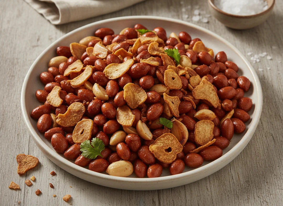 Happy Peanuts with Real Garlic Chips photo