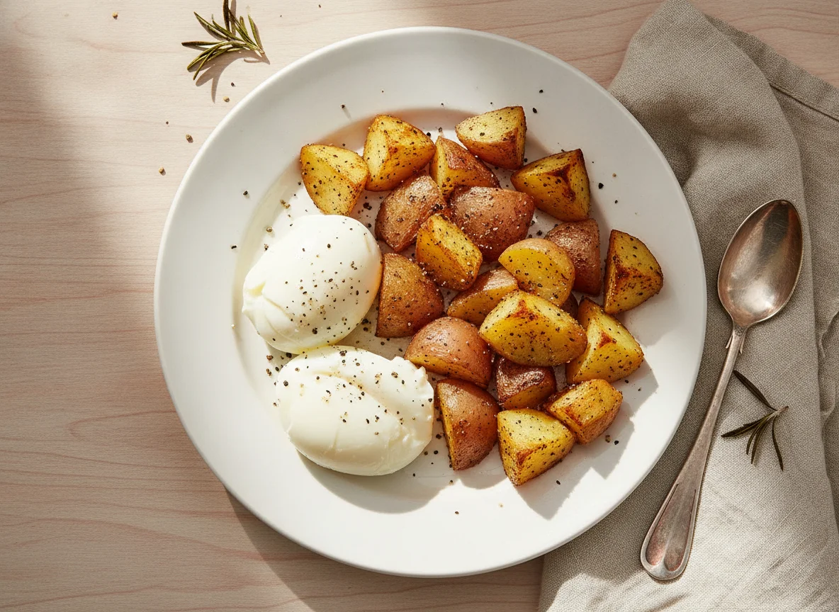 Hard Boiled Egg Whites and Roasted Potatoes photo
