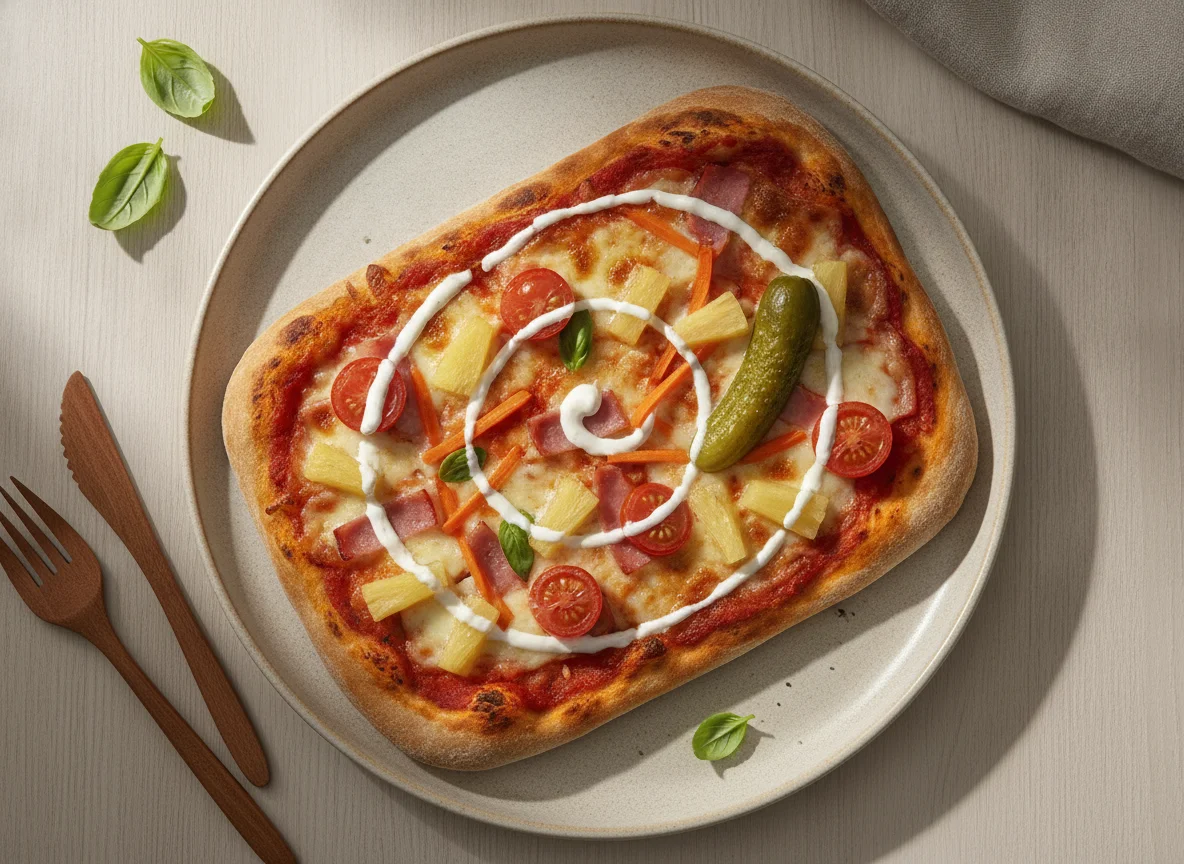 Hawaiian Flatbread Pizza with Vegetables photo