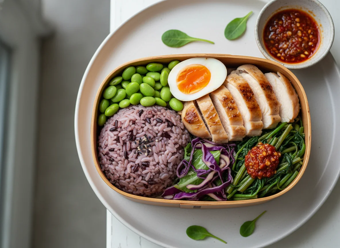 Healthy Bento Box with Chicken Breast photo