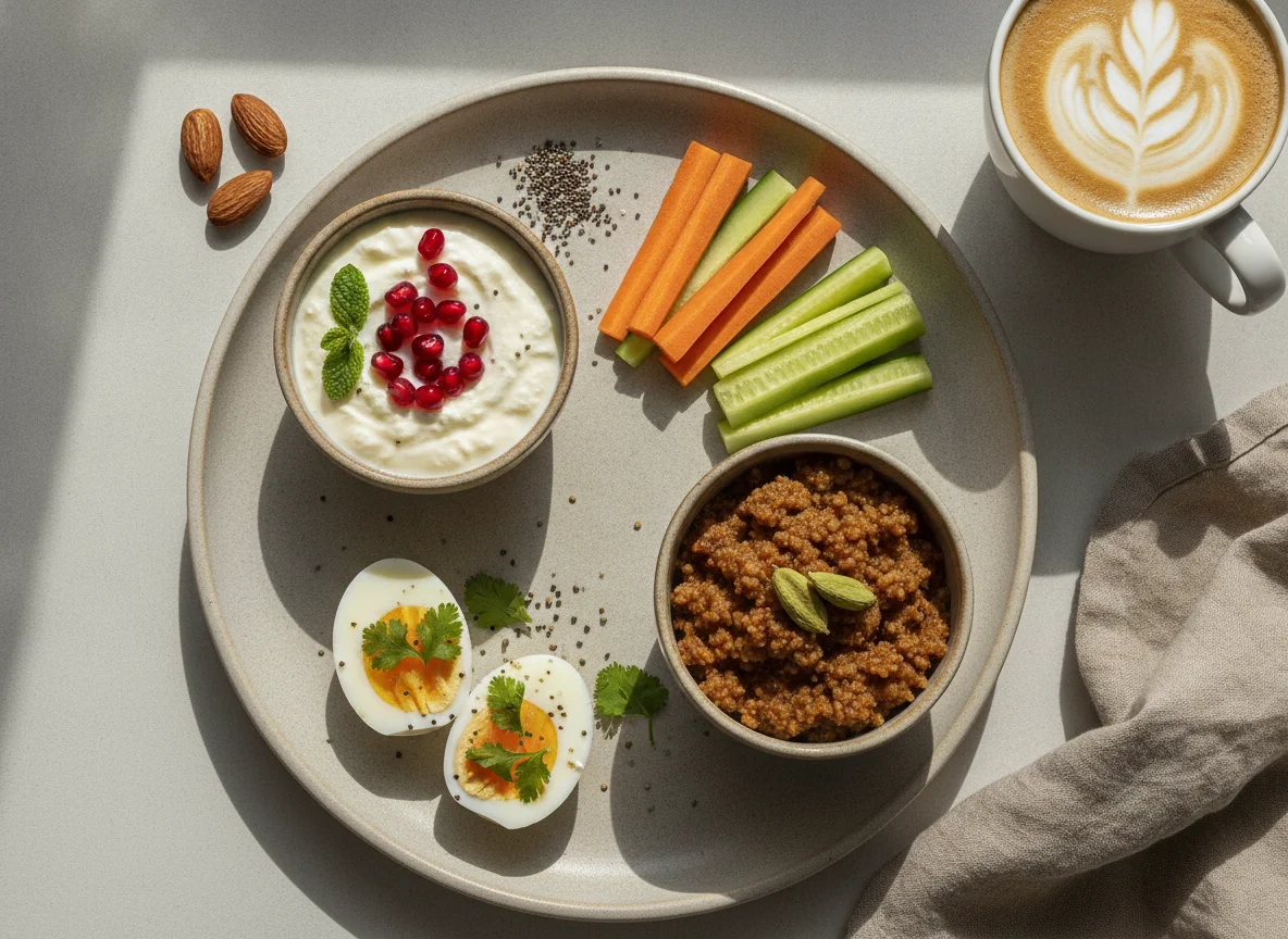 Healthy Indian Breakfast Platter photo