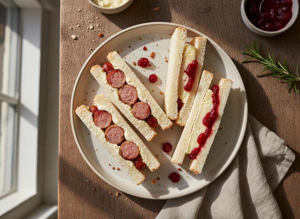 Ho Ho Half & Half Sandwiches (Pigs Under Blankets & Brie & Cranberry) photo
