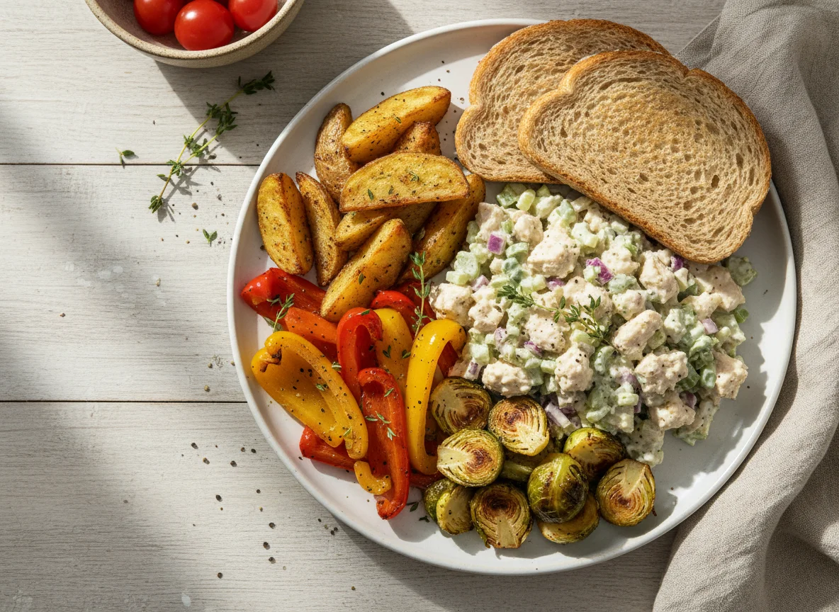 Homemade Chicken Salad with Roasted Vegetables photo