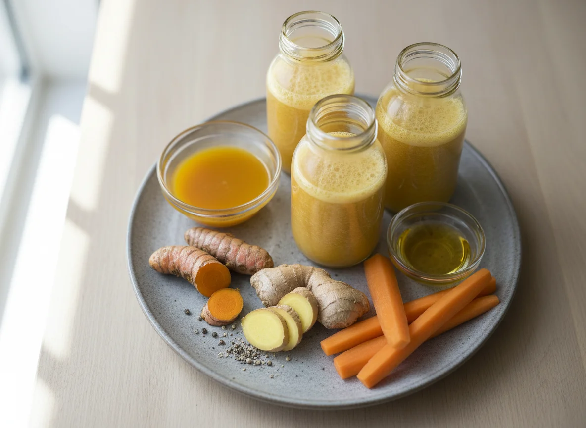 Homemade Fresh Turmeric Ginger Shot photo