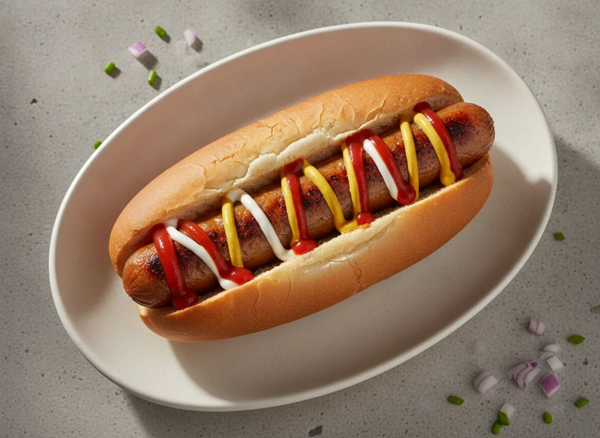 Hot Dog with Condiments photo