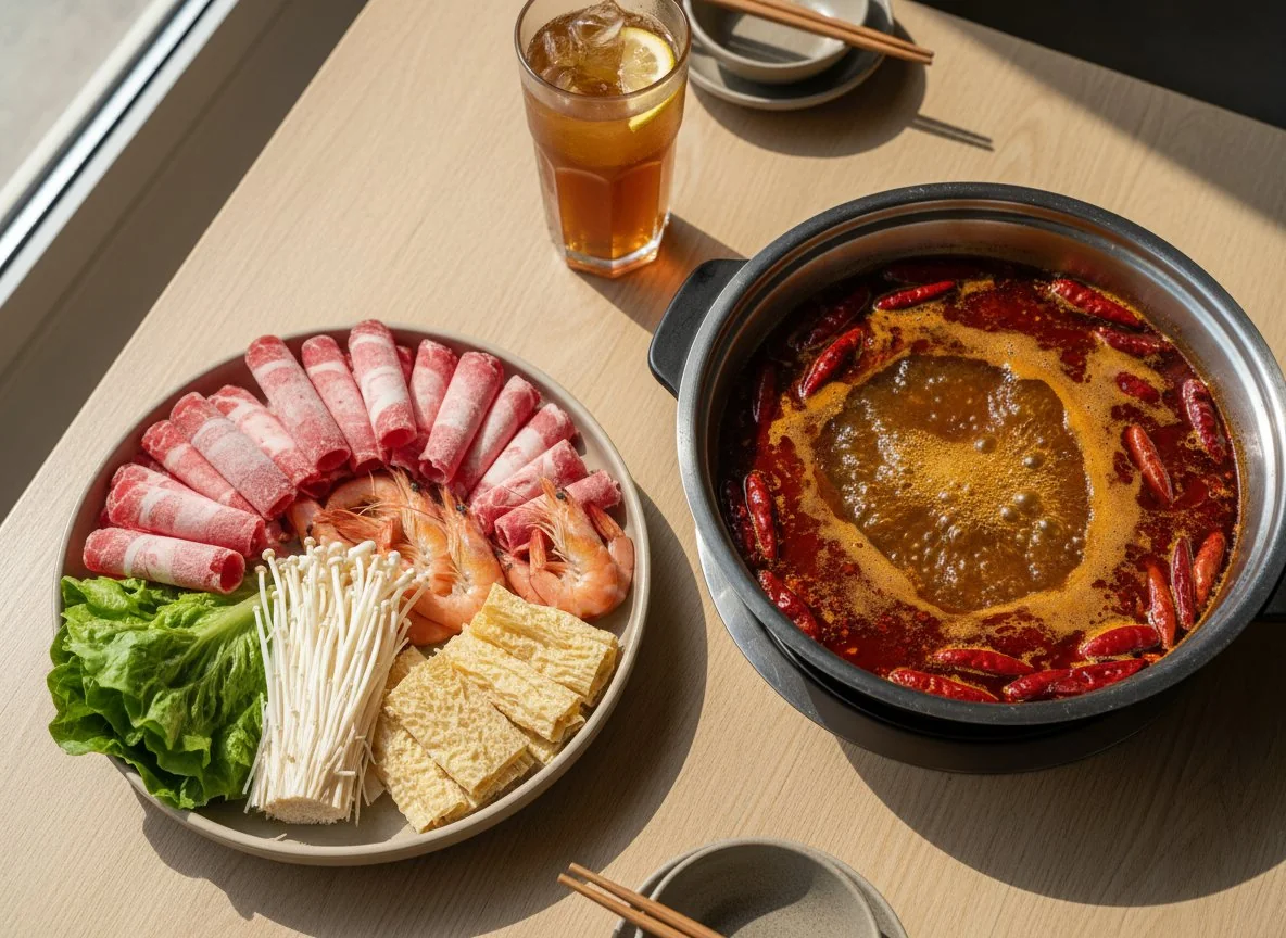 Hot Pot Meal with Assorted Ingredients photo