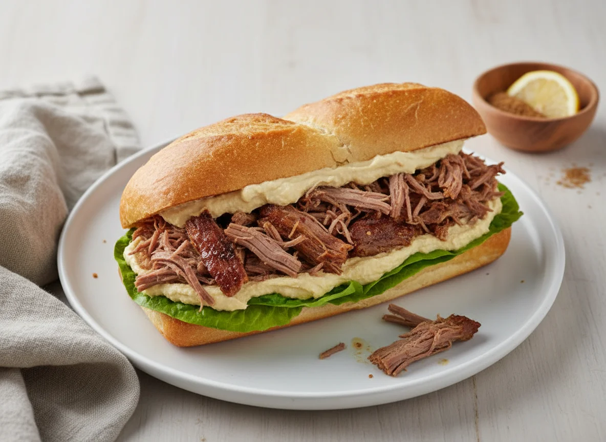Hummus and Beef Sandwich photo