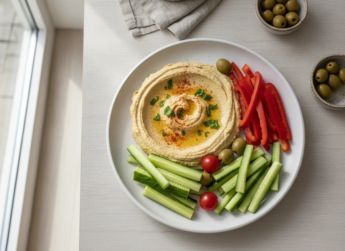 Hummus and Vegetable Snack Box photo
