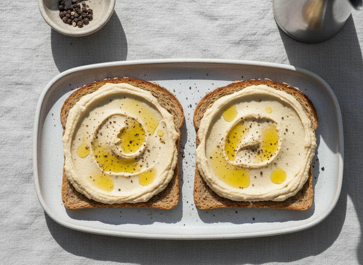 Hummus on toast photo