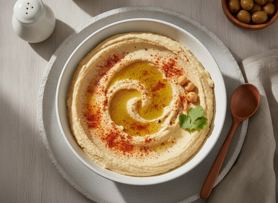 Hummus with Olive Oil and Paprika photo