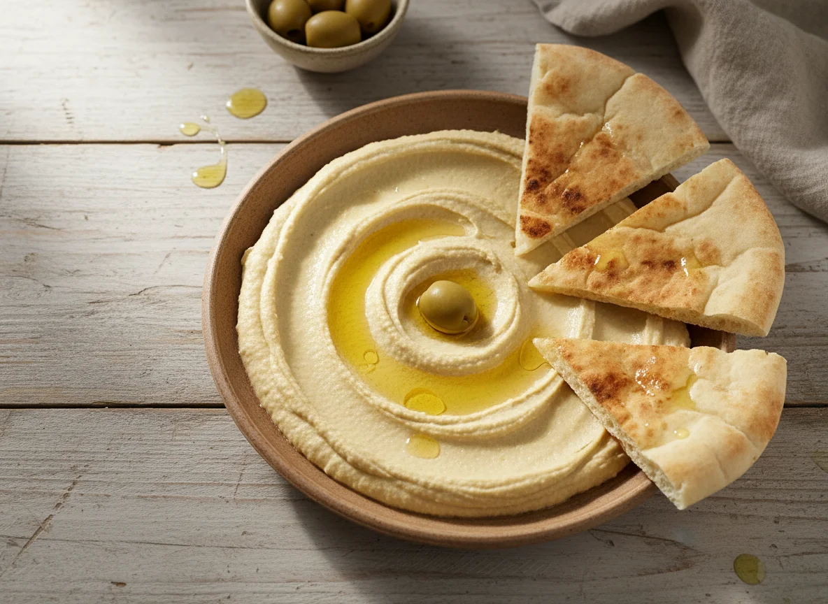 Hummus with Pita Bread photo