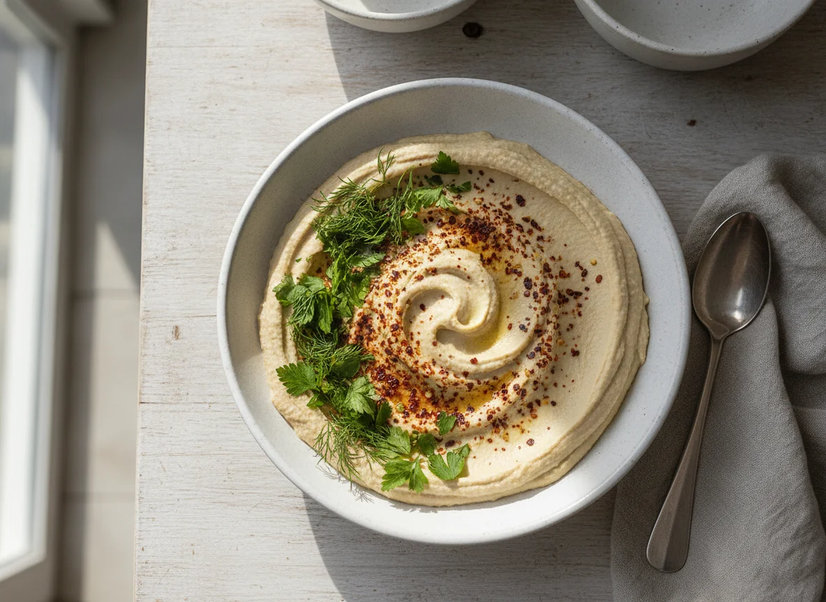 Hummus with Red Pepper Flakes photo