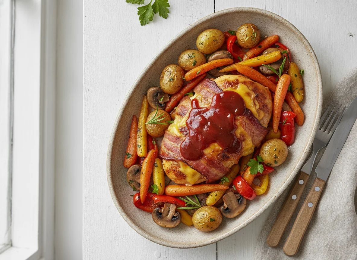 Hunters Chicken with Roasted Vegetables and Potatoes photo