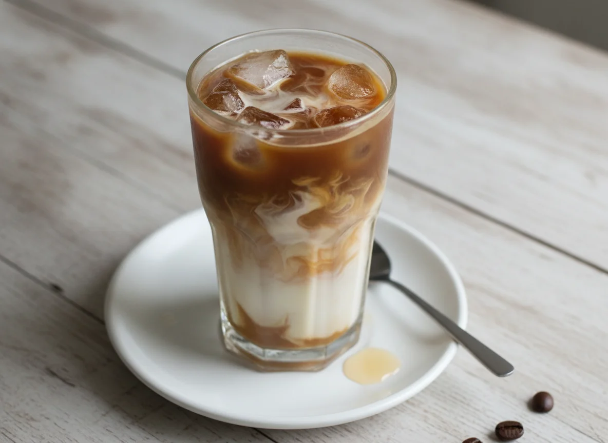 Iced Coffee with Milk and Sugar photo