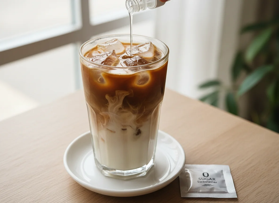 Iced Coffee with Milk and Sweetener photo