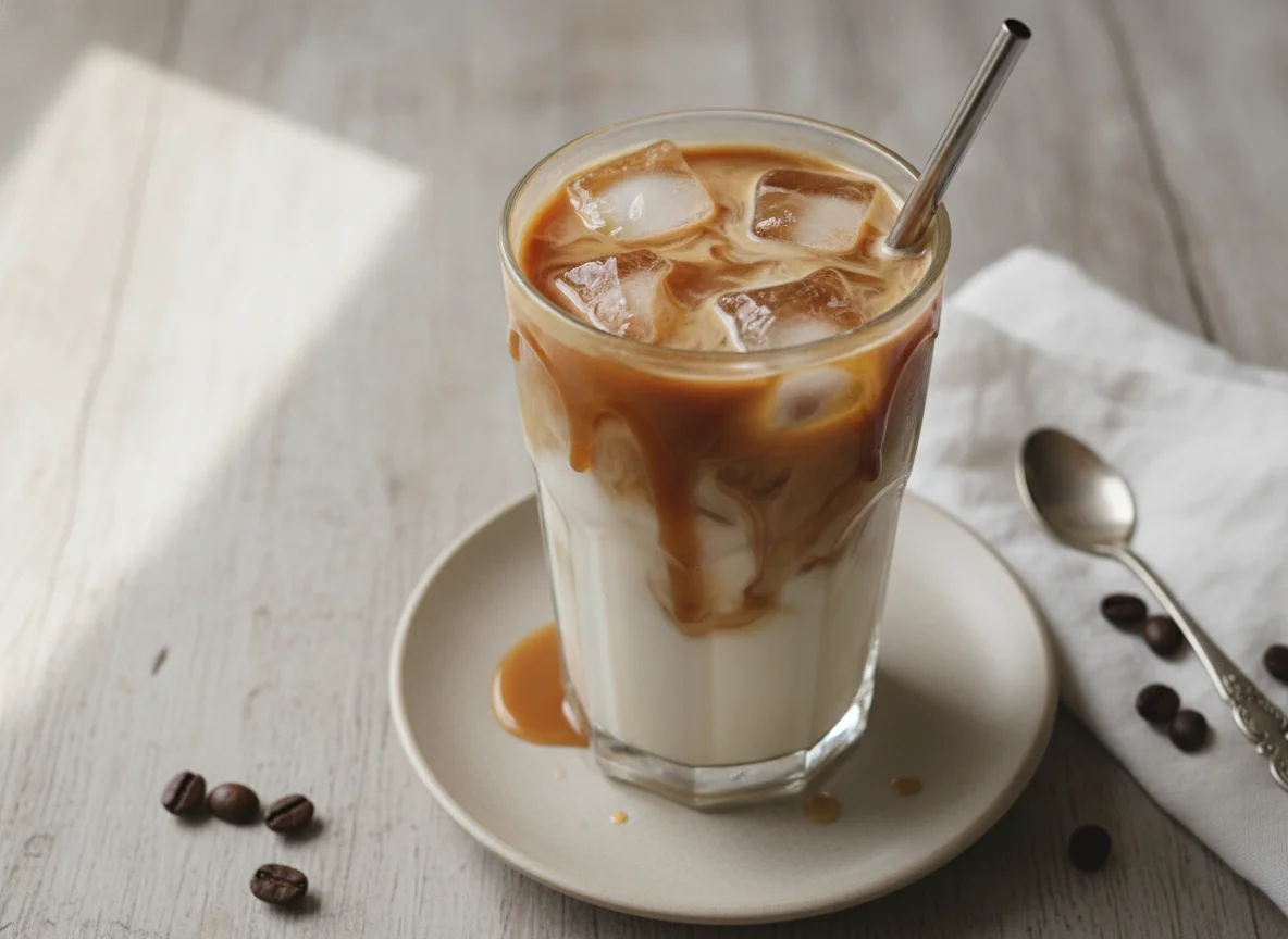 Iced Coffee with Sugar-Free Caramel Syrup photo
