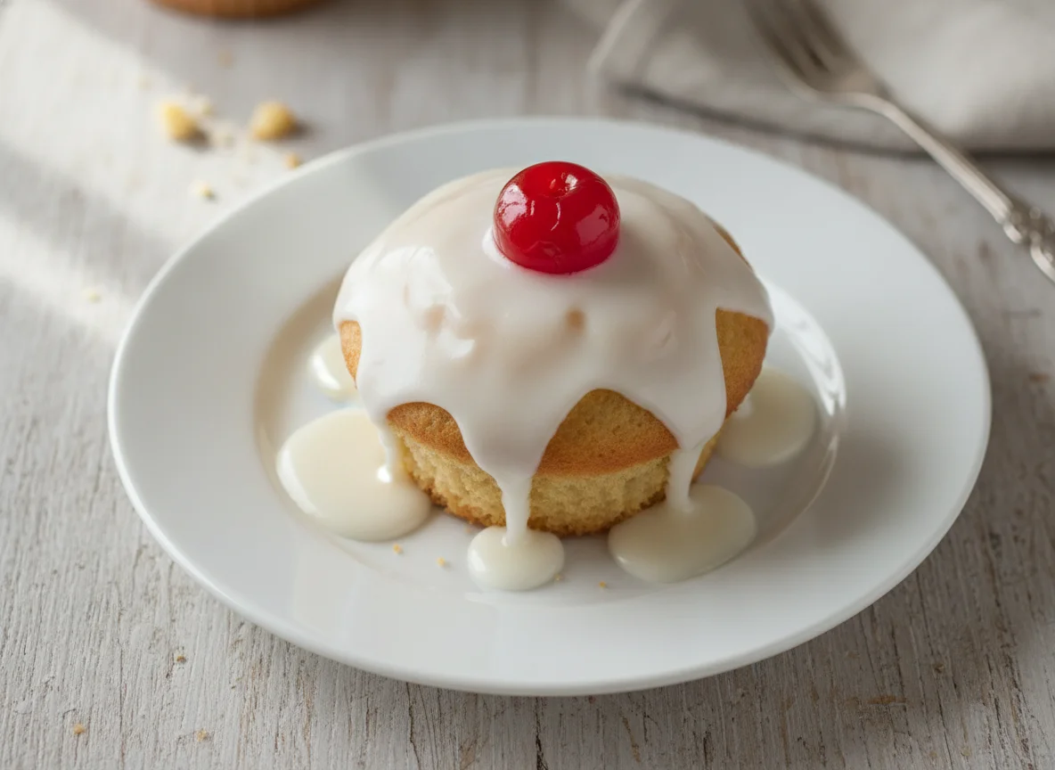 Iced Cupcake with Cherry photo