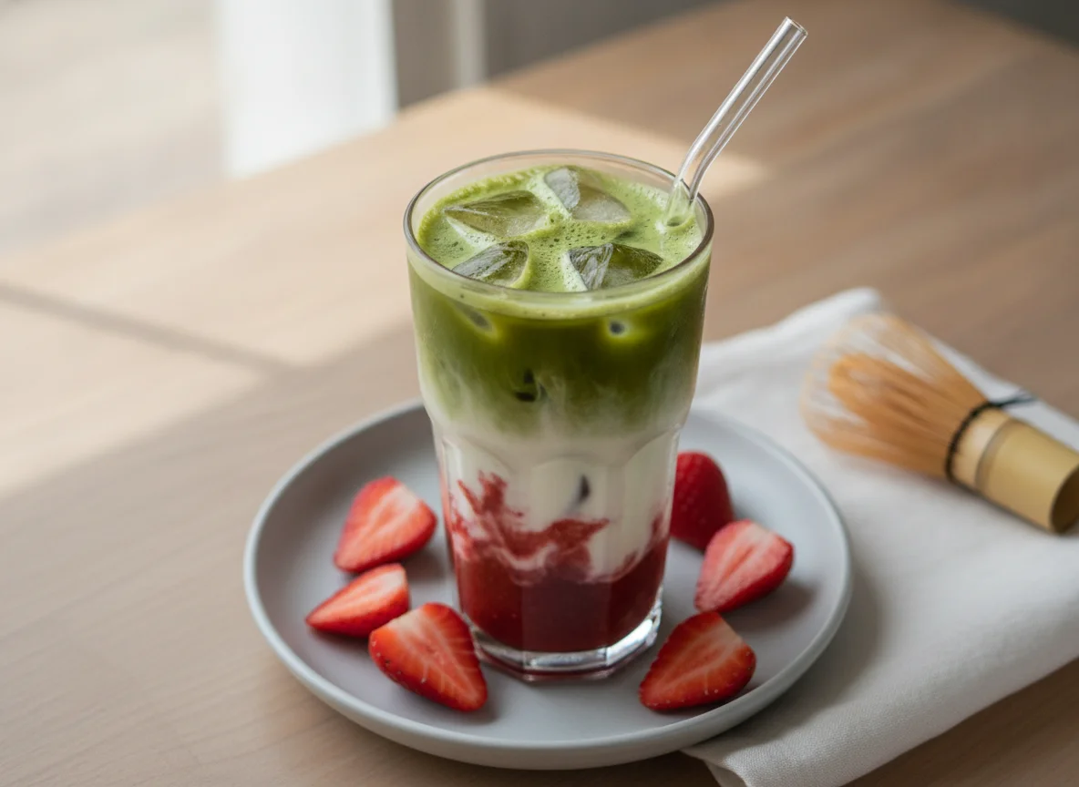 Iced Matcha Strawberry Latte photo