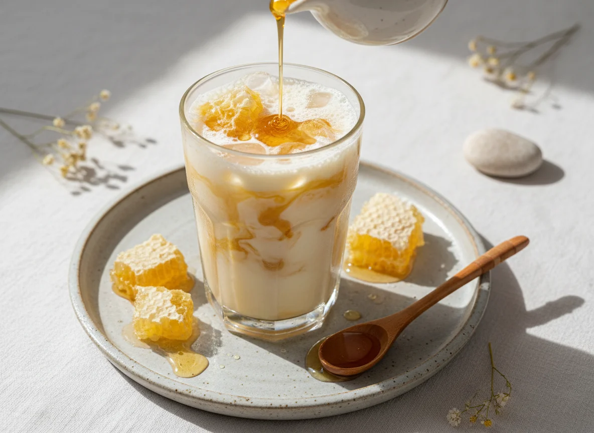 Iced Milk with Honey and Honeycomb photo