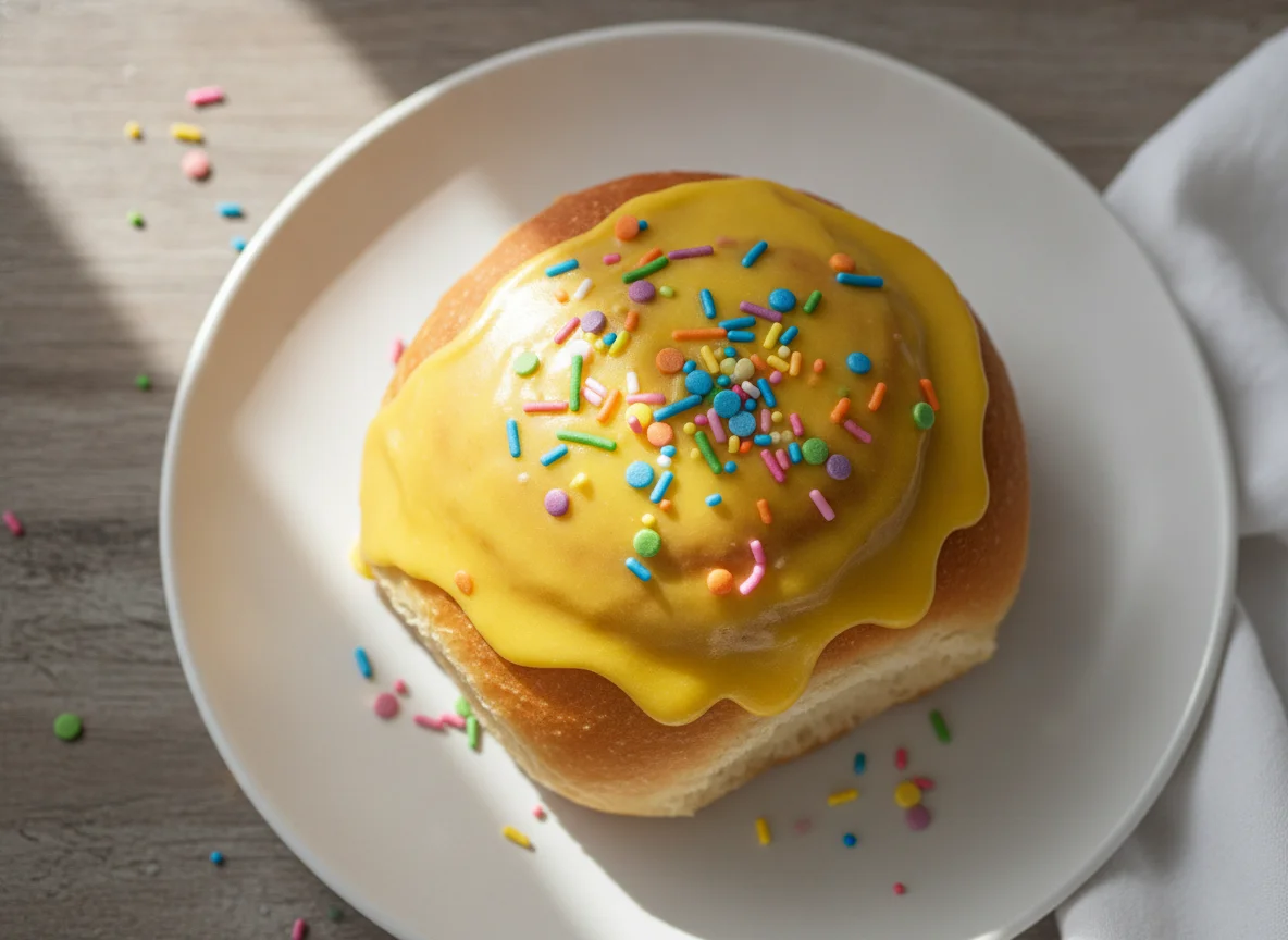 Iced Sweet Bun with Sprinkles photo