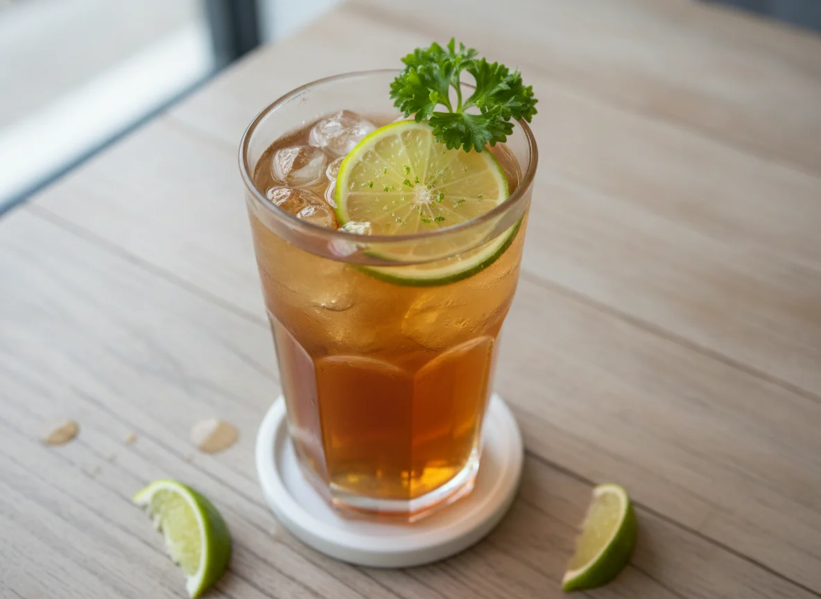 Iced Tea with Lime and Herb photo