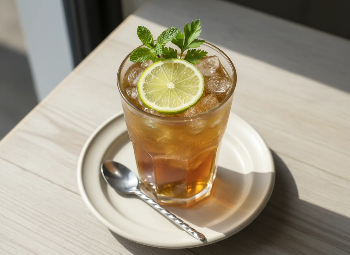 Iced Tea with Lime and Herbs photo