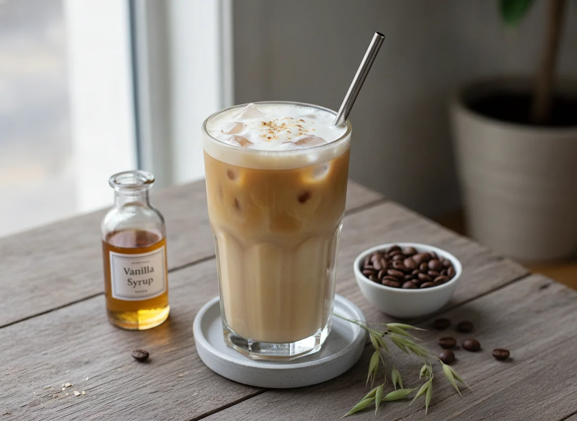 Iced Vanilla Latte with Oat Milk photo