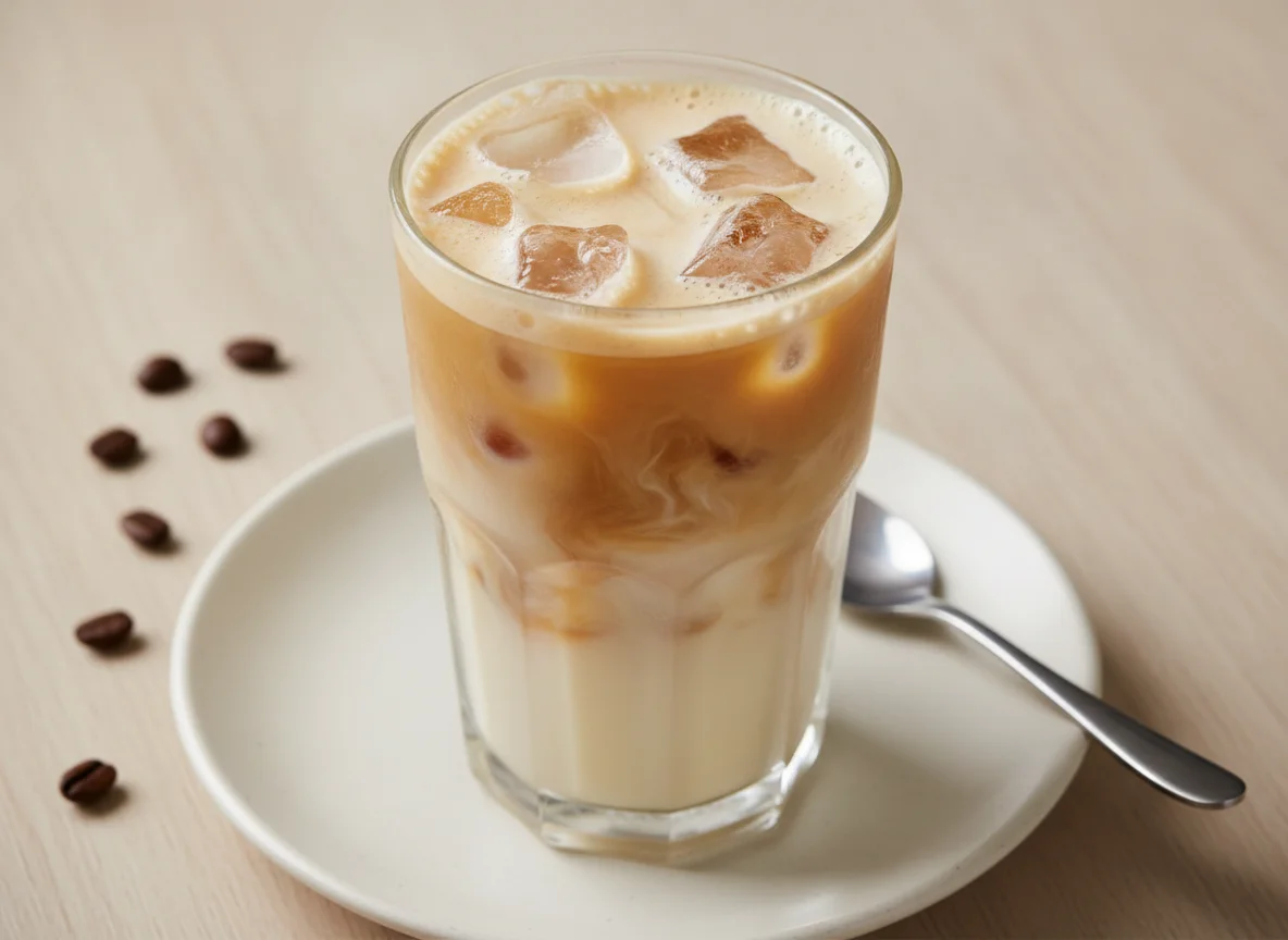 Iced White Americano with Sugar Free French Vanilla Syrup photo