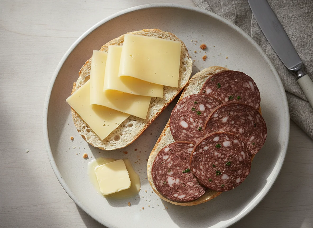 Icelandic bread with cheese and lifrarpylsa photo