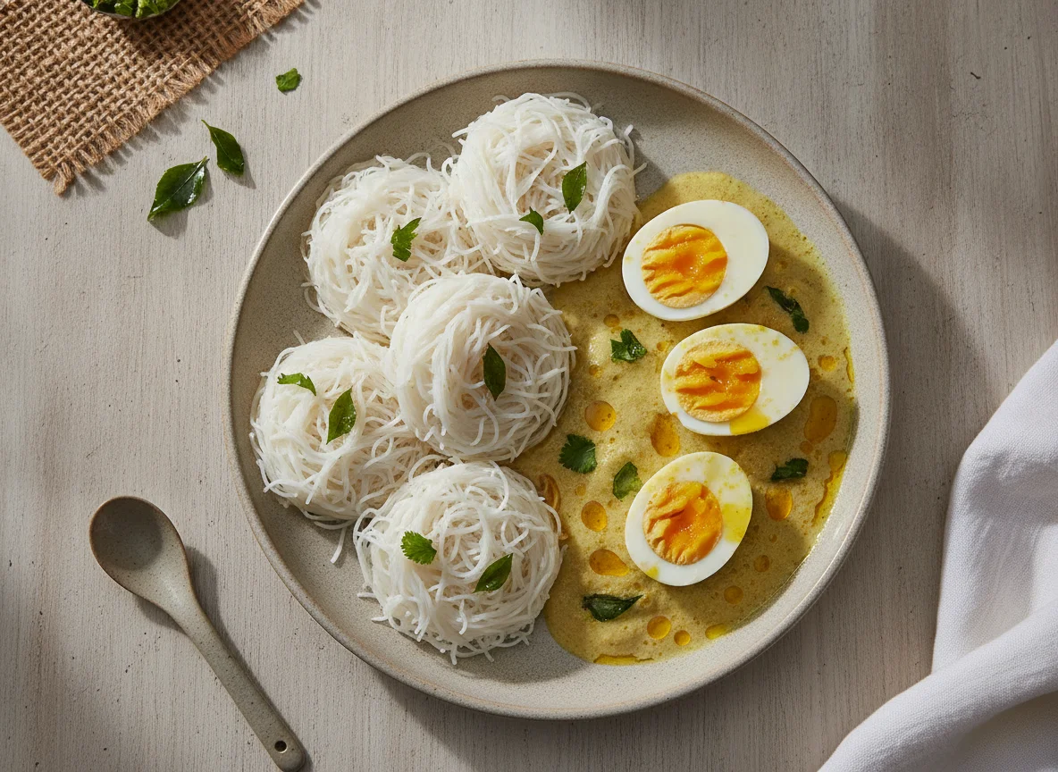 Idiyappam with Egg Curry photo
