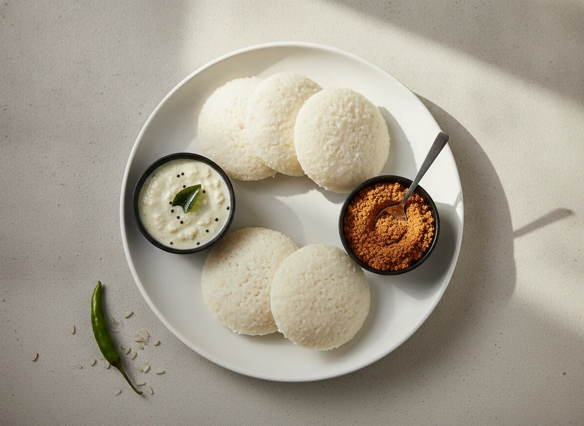Idli with Chutney and Podi photo