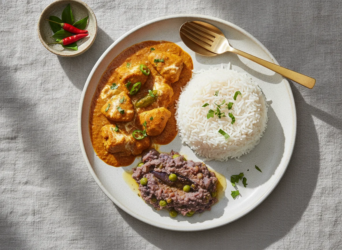 Indian Chicken Curry Meal photo