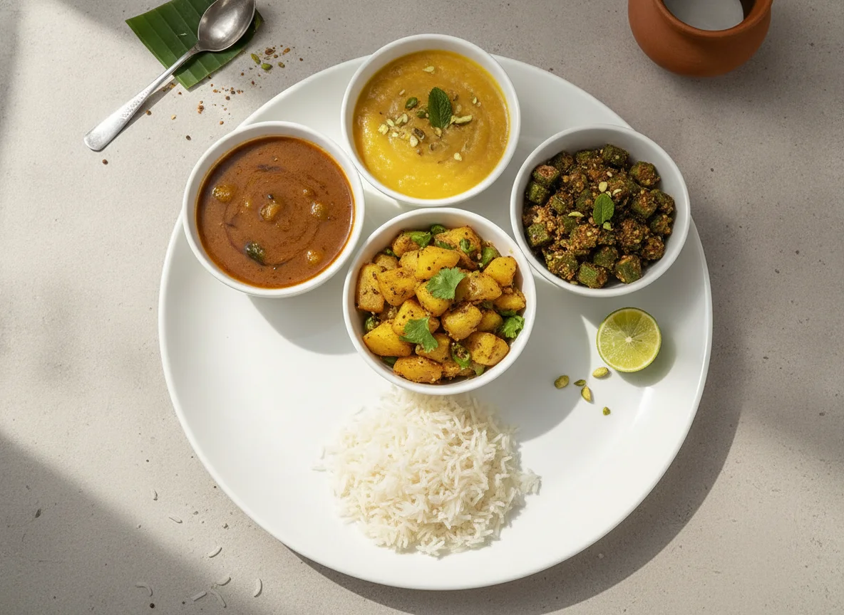 Indian Thali Side Dishes photo