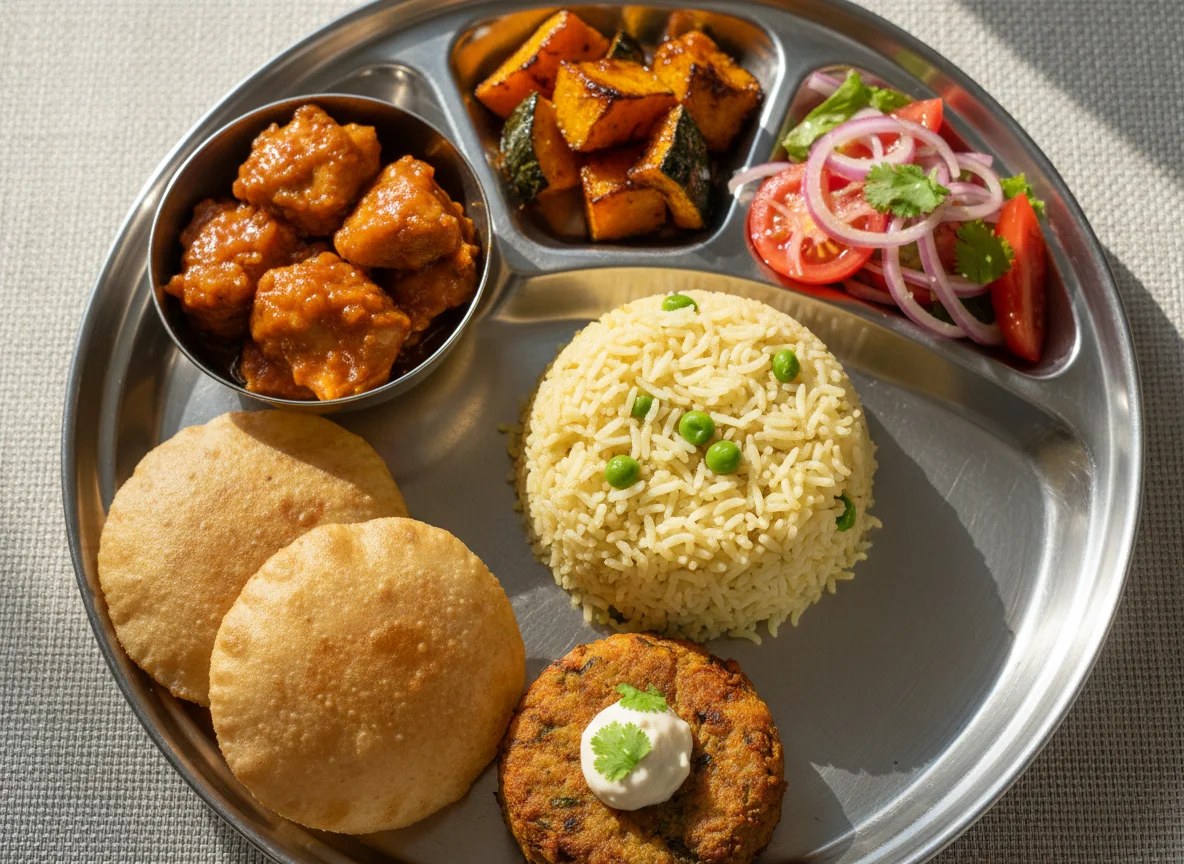 Indian-style Thali Meal photo