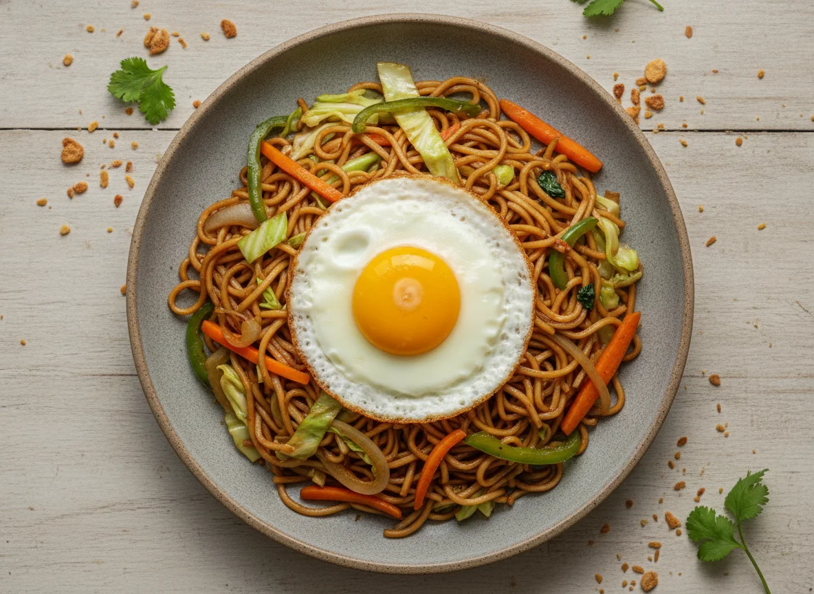 Indomie Stir-fry with Vegetables and Egg photo